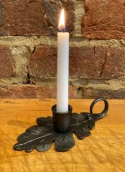 Forged Oak Leaf Candle Holder