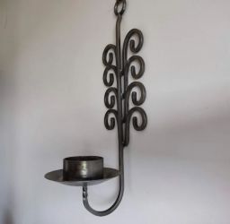 Hand-Forged Iron Wall Candle Holder