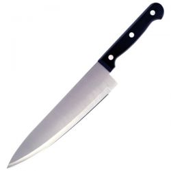 Butcher Knife, Black Handle